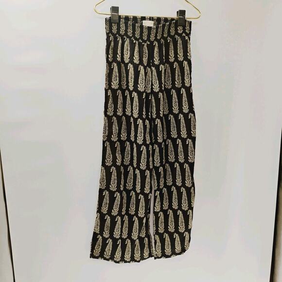 Ralph Lauren DENIM & Small Large Paisley Wide Leg Pull On Wrap Pants Boho - Picture 5 of 11